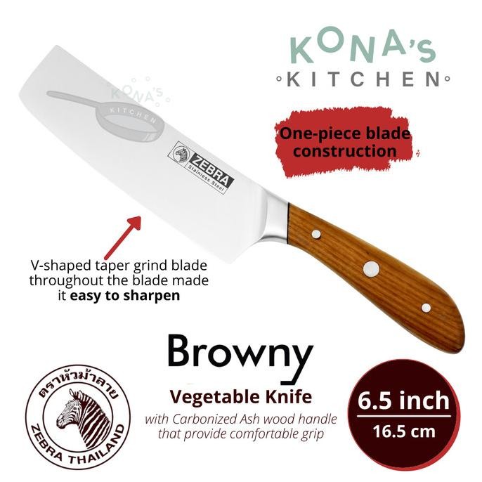 Zebra Vegetable Knife Browny 6,5" (990610) / Pisau Dapur