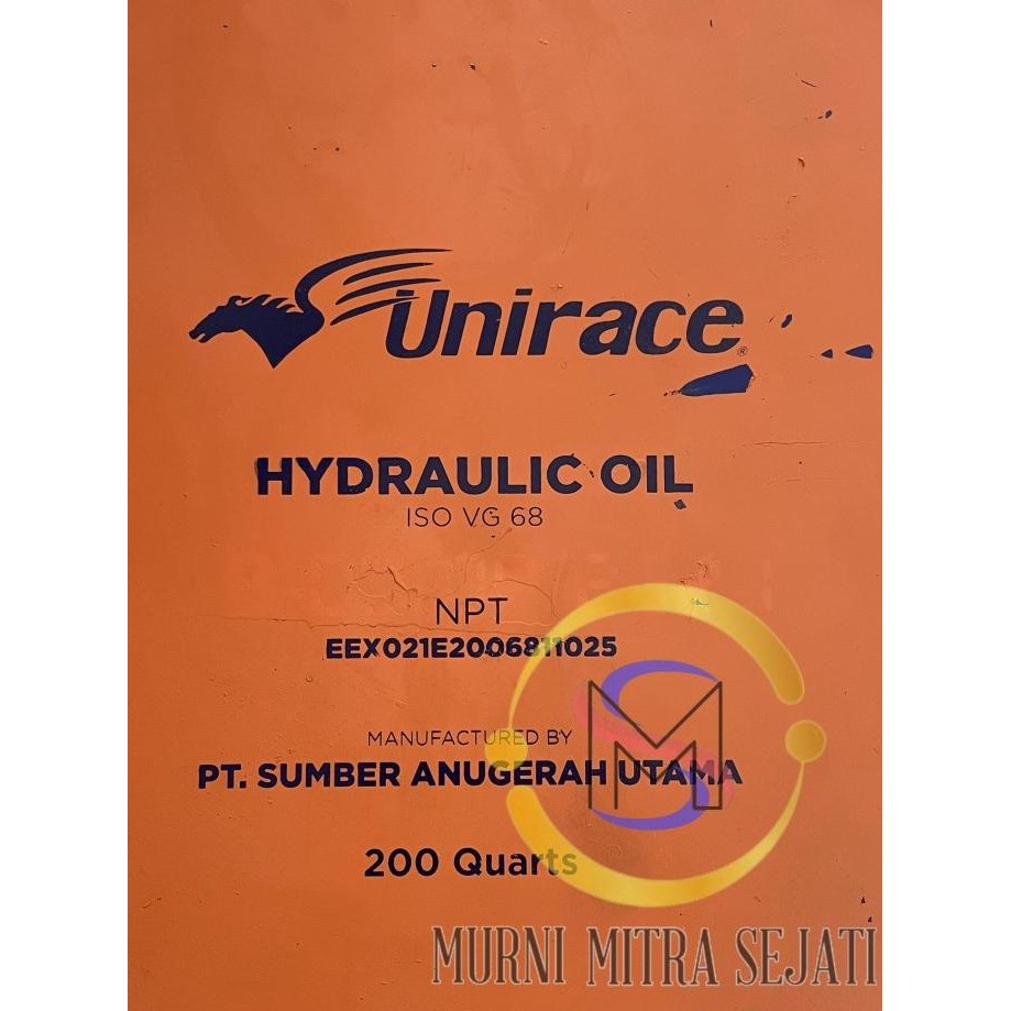 Unirace Hydraulic Oil 68 ISO VG SAE 10 Oli Hidrolik Drum 189 L