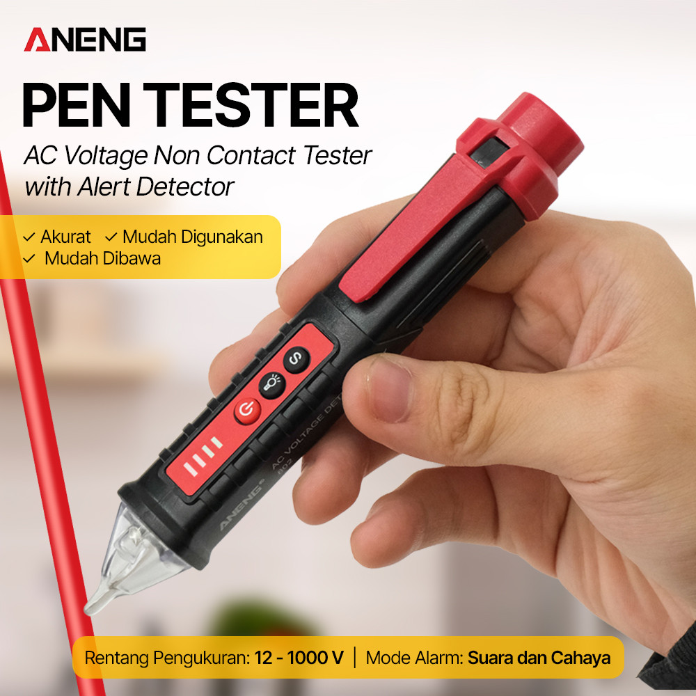 Tespen Tester Non Contact AC Voltage Alert Detector 12-1000V - VD802