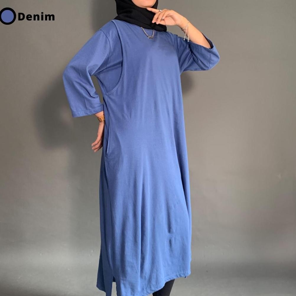 ter-98 RAABIHA | Kyla Dress Busui Polos | Mididress Busui | Kaos dress Khusus Ibu Menyusui Premium