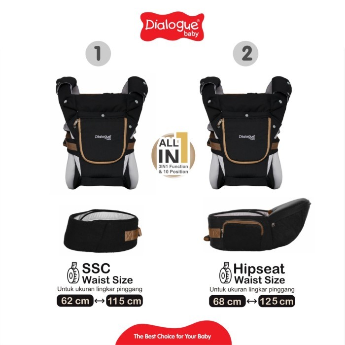 DIALOGUE BABY GENDONGAN HIPSEAT + SSC M-SHAPE AIRLOW 10 IN 1 PRESTIGE SERIES