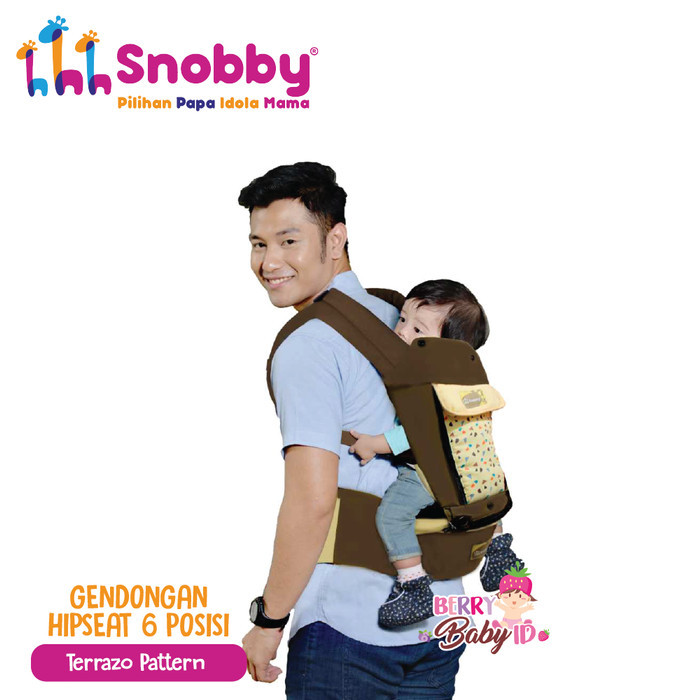 SNOBBY GENDONGAN DEPAN BAYI HIPSEAT 6 POSISI SIRKULASI APLIKASI