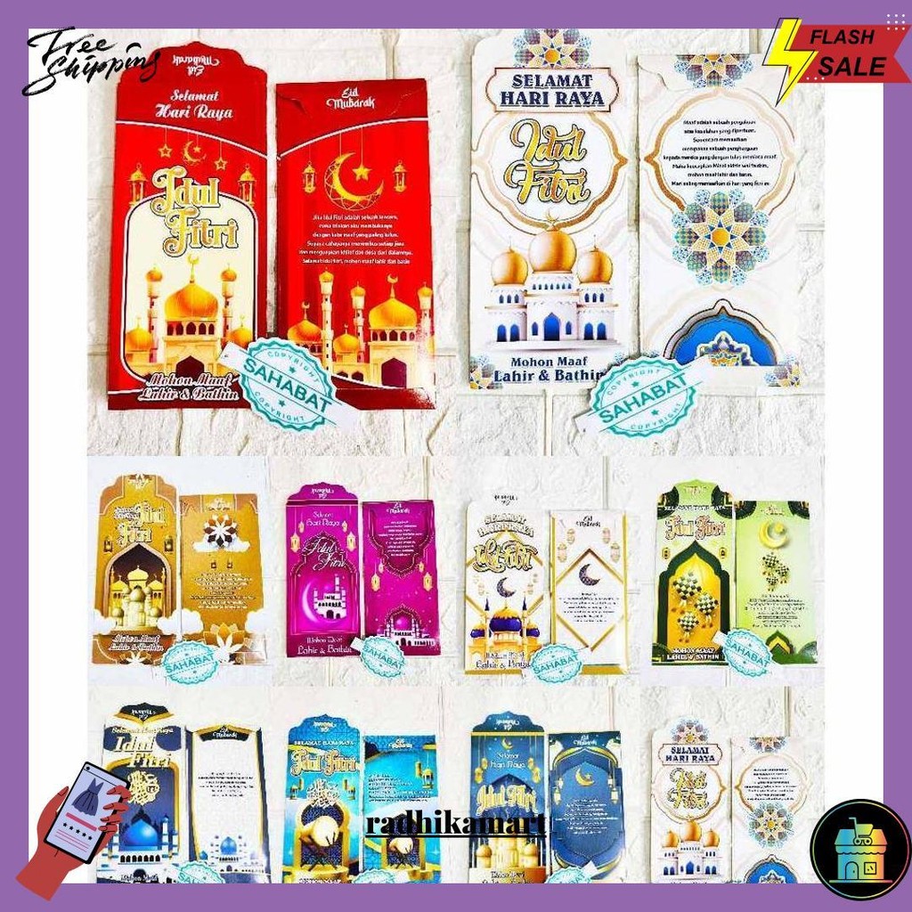 

[ 100 Pcs ] Amplop/Angpau Lebaran Idul Fitri Motif Masjid/Uang Dan Atm Ukuran Panjang Isi 100 Pcs Cod