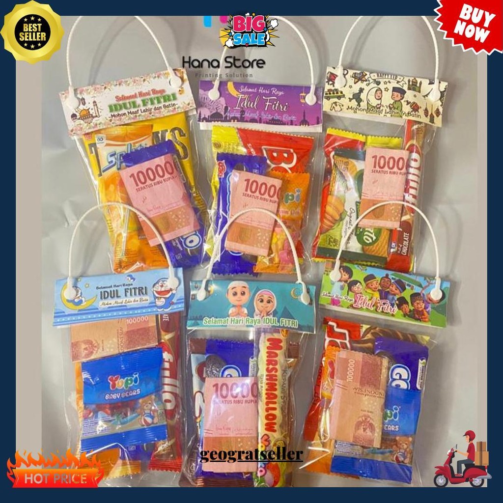 

(10Pcs) Tas Plastik Snack Thr Unik Edisi Lebaran Amplop Idul Fitri / Opp Plastik Snack Idul Fitri Bisa Cod