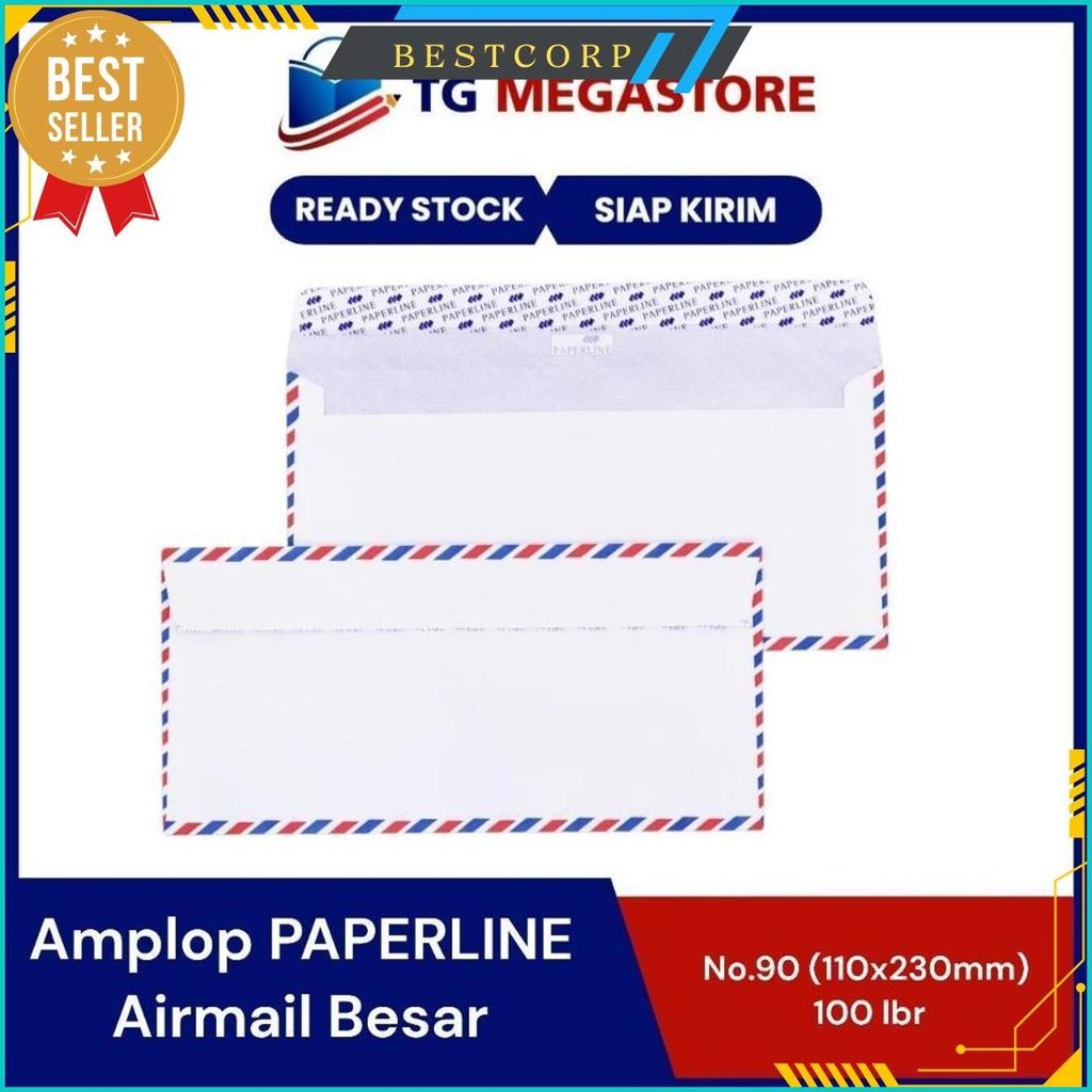 

Amplop Paperline Airmail Besar ( No.90 ) 110X230Mm - 100 Lbr Siap Kirim