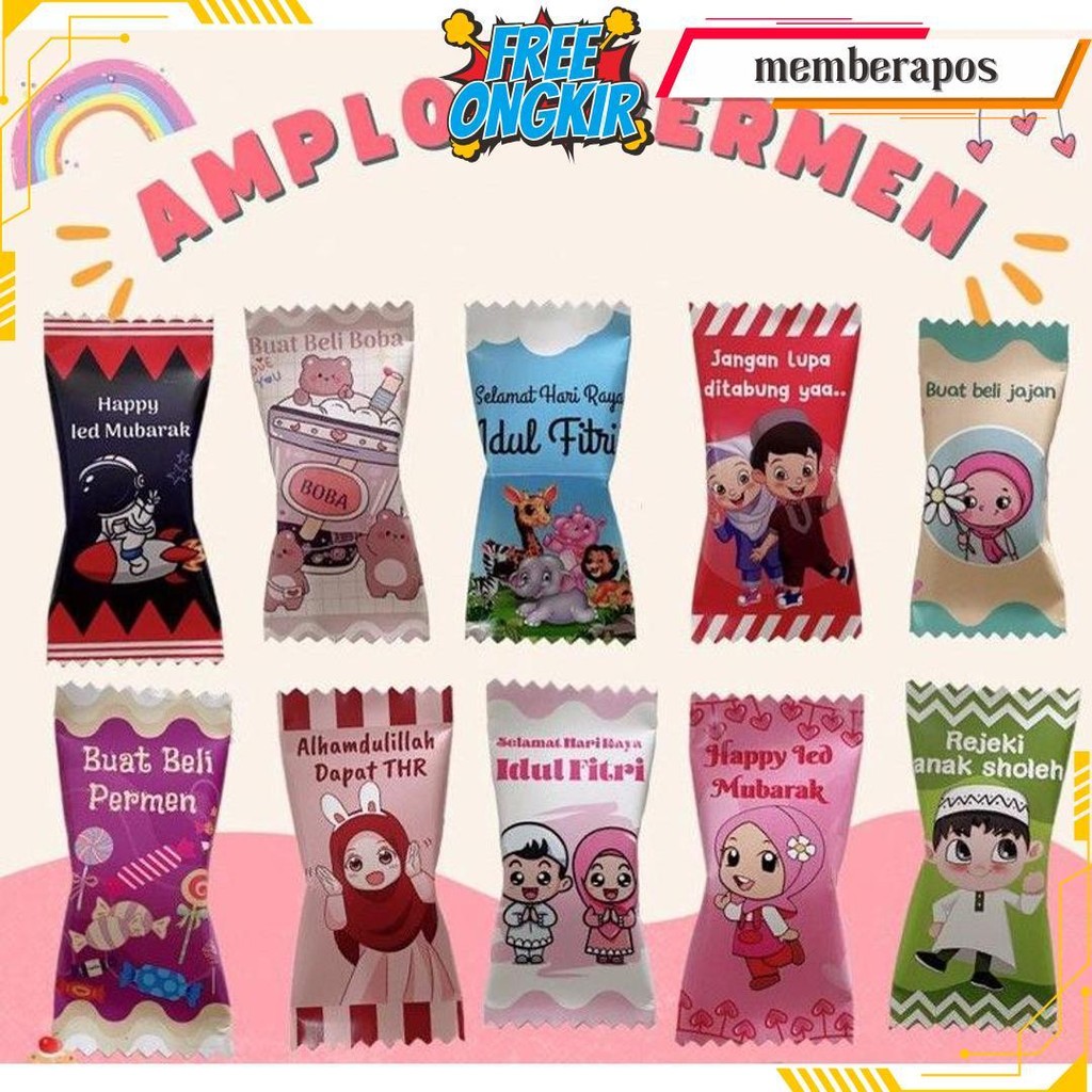 

Amplop Ampao Lebaran Bentuk Permen Isi 10 Pcs | Angpao Kekinian Terbaru 2025 Terlaris