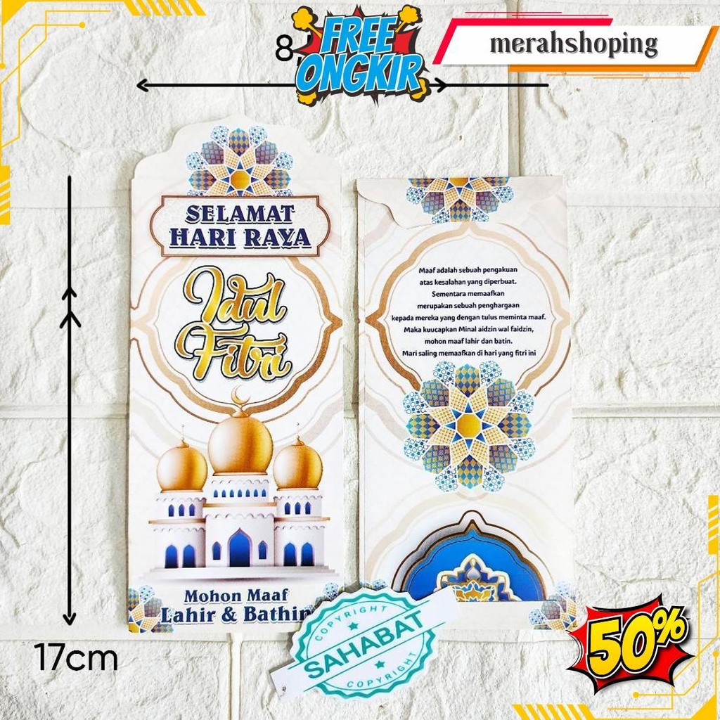 

[ 100 Pcs ] Amplop/Angpau Lebaran Idul Fitri Motif Masjid/Uang Dan Atm Ukuran Panjang Isi 100 Pcs Gratis Ongkir