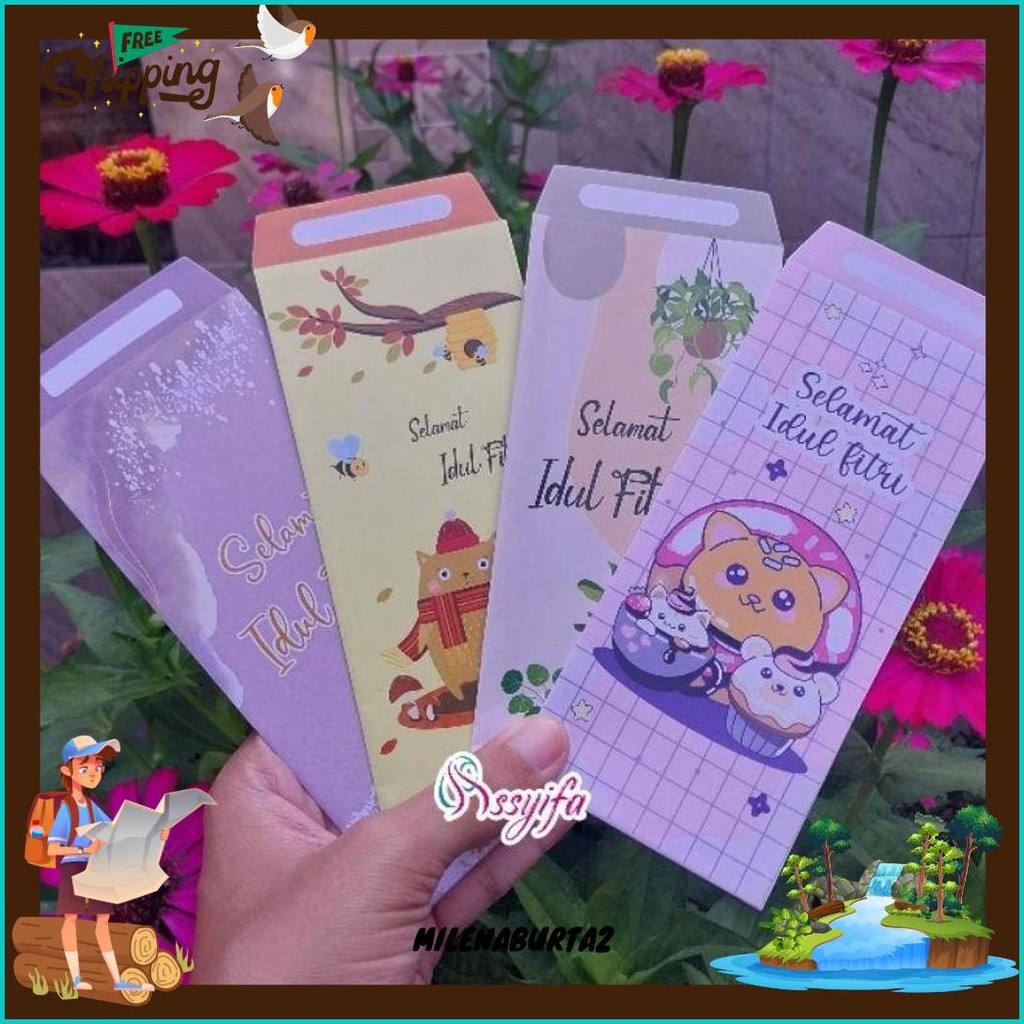 

[5 Pcs] Amplop Lebaran 2025 Panjang Kartun Lucu Uang Tidak Dilipat Cod