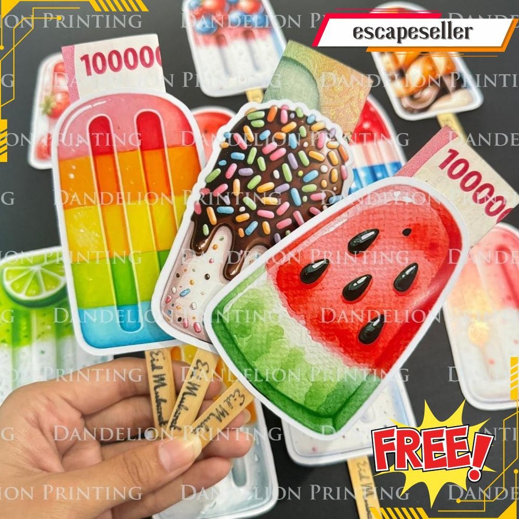 

(Isi 6Pcs) Amplop Lebaran Ice Cream Series - Agpau Thr Idul Fitri 2025 Unik Bentuk Es Krim Original Produk