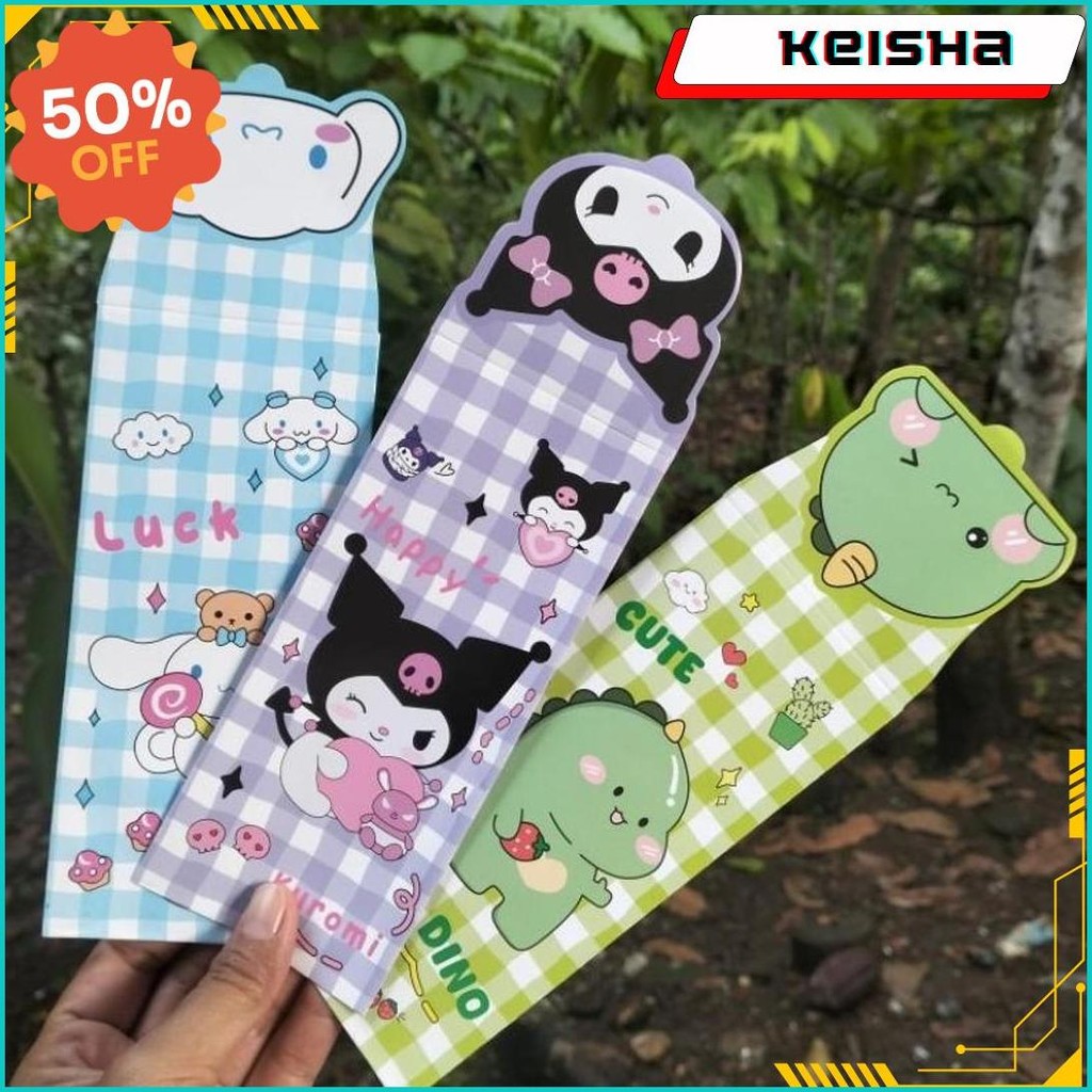 

Amplop Angpao Panjang Hari Raya Lebaran Labubu Kuromi Isi 5 Pcs Cod