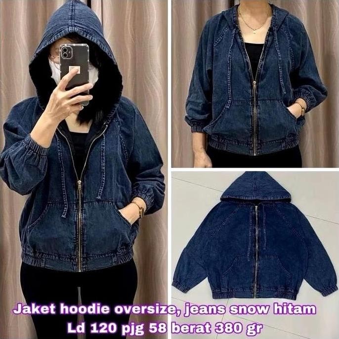 Murah 2360 Jaket Jeans Hoodie Zipper  Wanita |Jaket Jeans Ld120