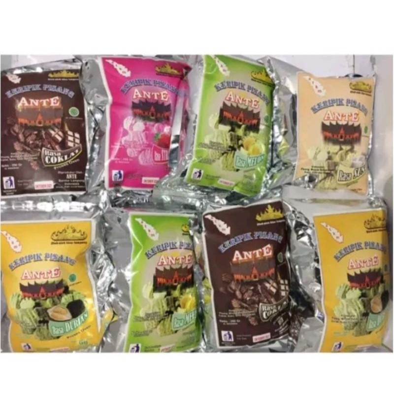 

pengiriman cepat Keripik Pisang Ante COKLAT ASLI LAMPUNG KEMASAN FOIL 200GRAM