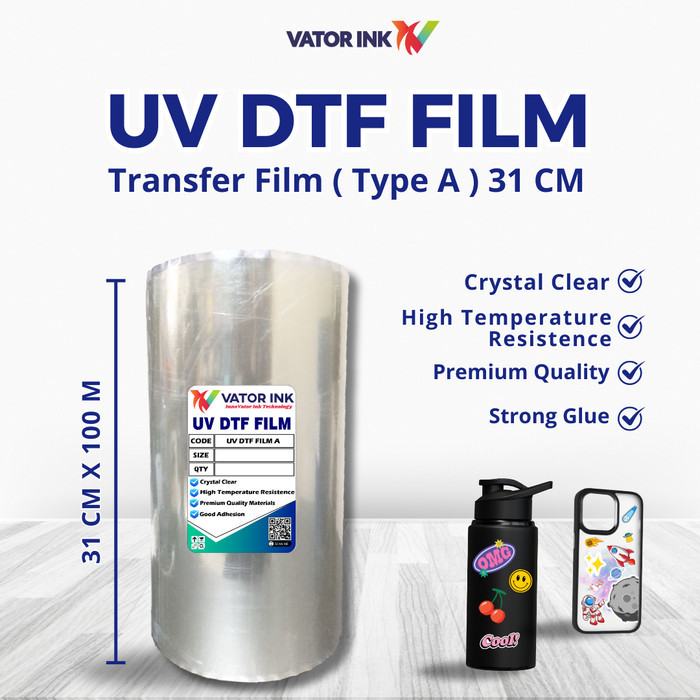 UV DTF PET FILM ROLL A3 31cmX100m transfer film (type A) High Temp
