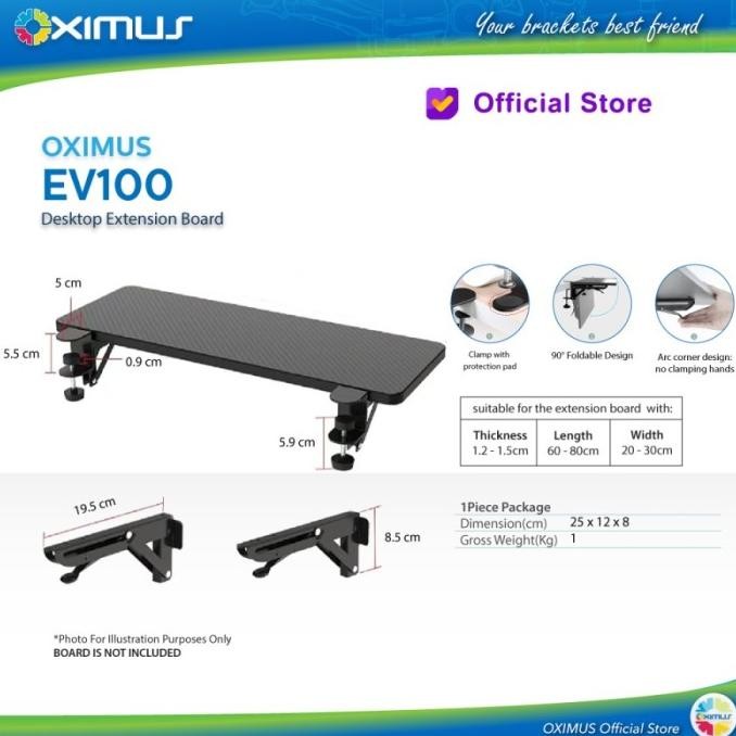 OXIMUS EV100 DESKTOP EXTENSION BOARD + PAPAN BOARD WARNA COKLAT