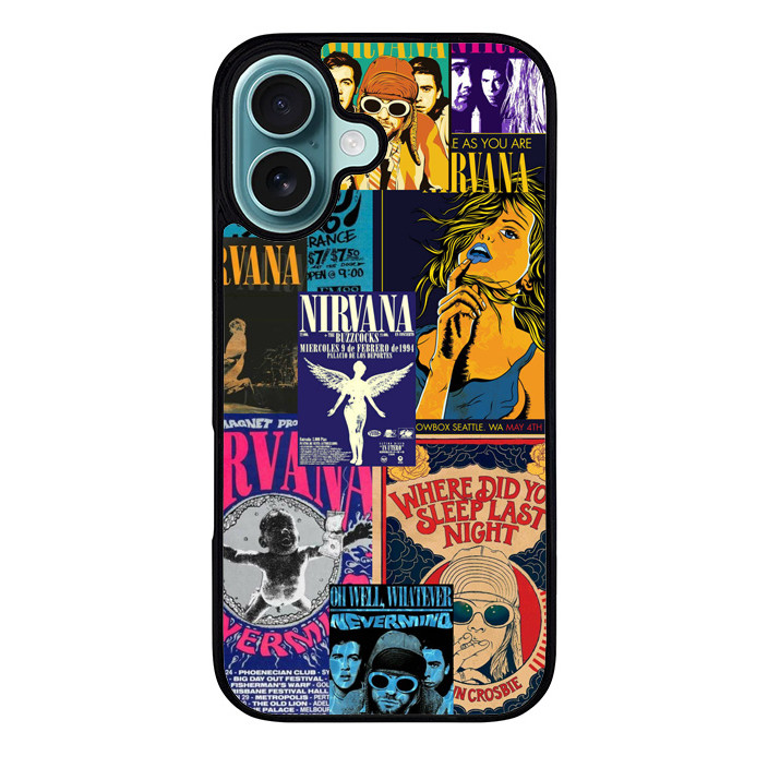 Case Casing iPhone 16 15 14 13 12 11 Pro Max Plus Mini Nirvana Album NA00056