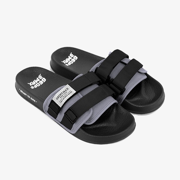 Geoff Max Official - Freddo Grey Black Slippers Sandal Pria