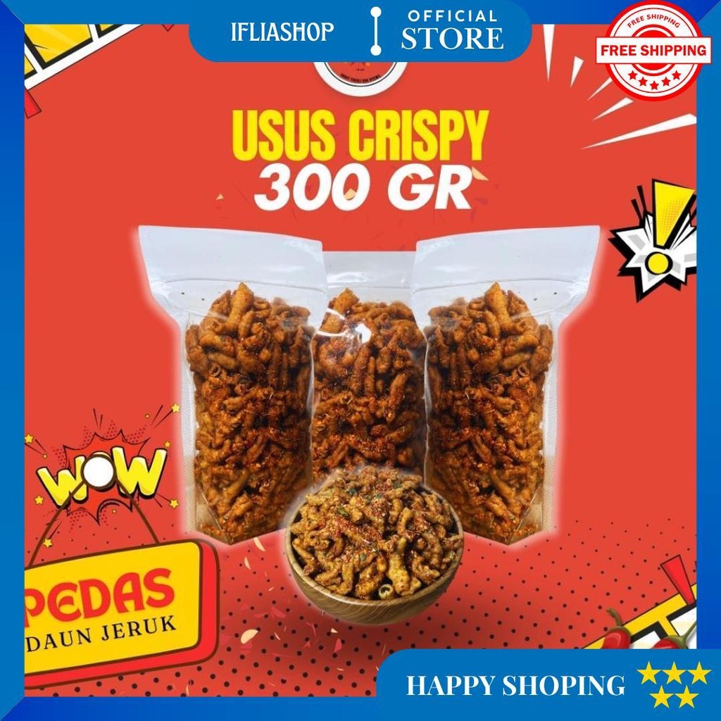 

Keripik Usus Ayam Crispy Pedas Daun Jeruk 300Gr D Terlaris