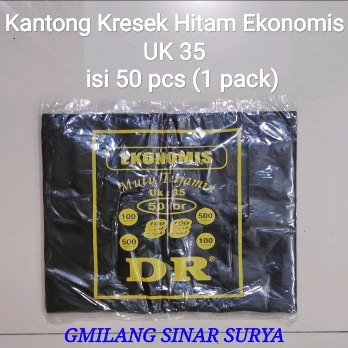

Eko 35 (Isi 5Bks) Kantong Plastik, Kantong Kresek Hitam Tipis Sedang