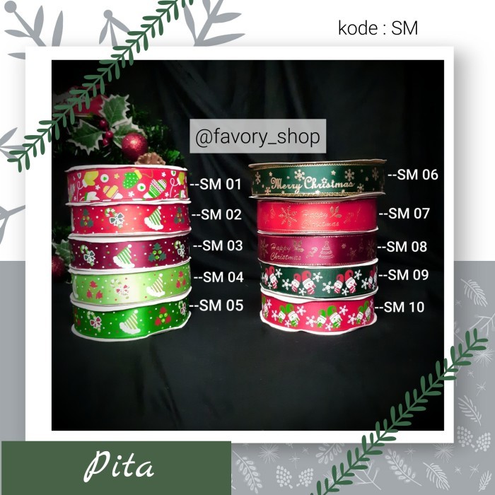 

Pita Natal Motif / Pita Hias / Christmas Ribbon Roll (50 Yard)