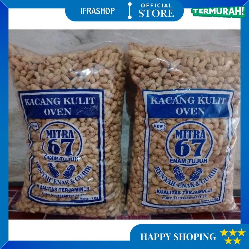 

Kacang Kulit Asin, Kacang Oven Asin, Kacang Asin Kemasan 3Kg, Kacang Kulit, Snack Cemilan/ Kacang Super D Promo Puncak