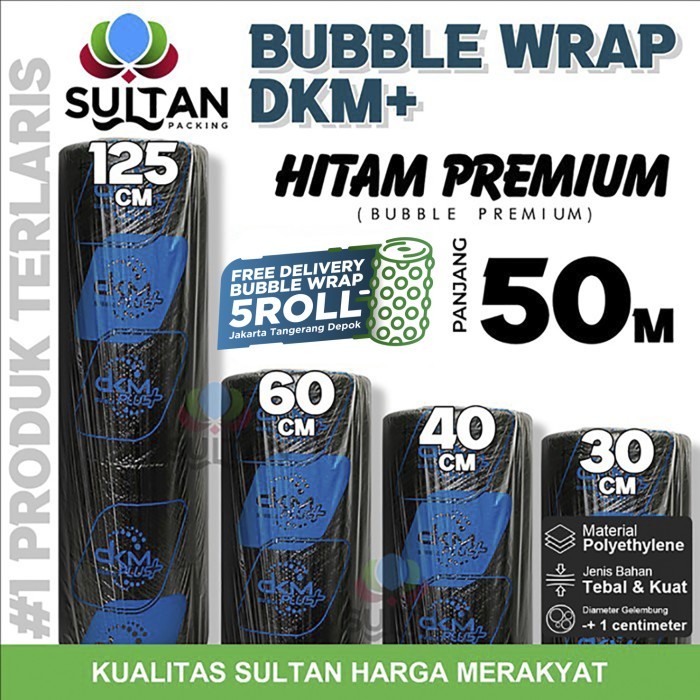 

Bubble Wrap 50Meter Hitam Premium Dkm Plus Bubblewrap Termurah / Roll