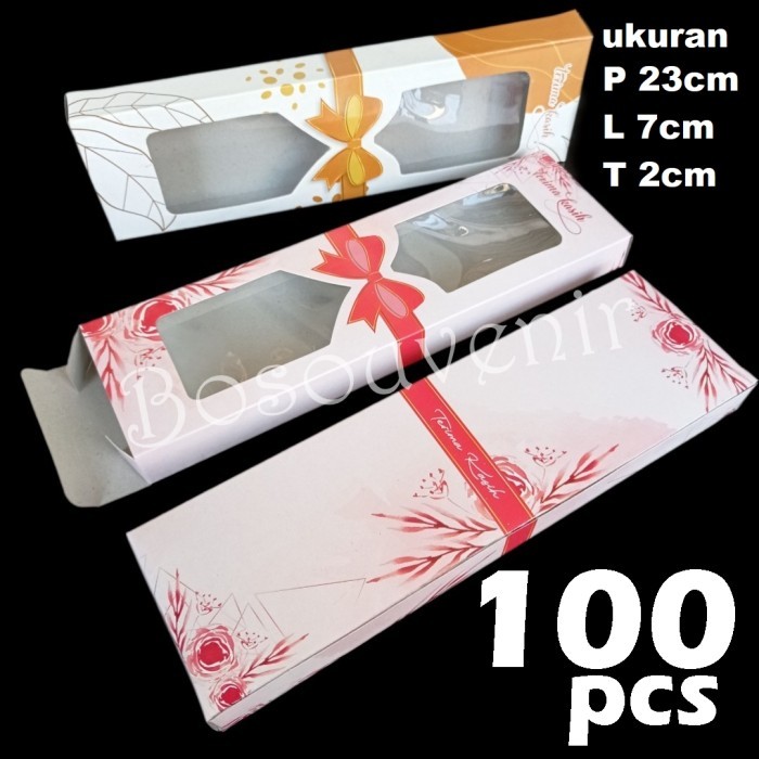 

Isi 100 Kotak Souvenir Uk 23X7X1,5Cm Box Untuk Kemas Centong