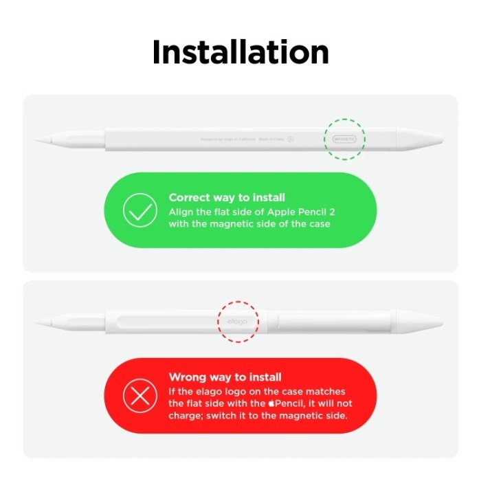 

Case Apple Pencil Pro / 2 Elago Pencil Clip Case Silicone Soft Cover Nib Tips Original New 2nd gen