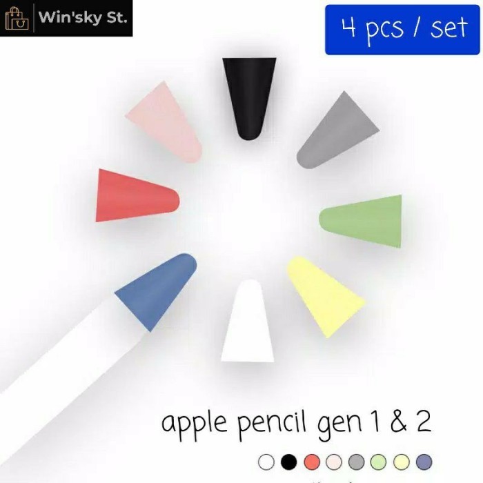 

PROMO! Apple Pencil 1 / 2 Generation - Tip Nib Silicon Case Cover 4 pcs