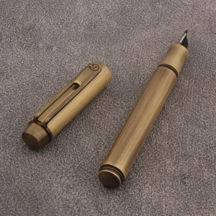 

HOT SALE! MAJOHN Metal Fountain Pen retro Brass EF F Stationery Office School Supplies Writing Gift