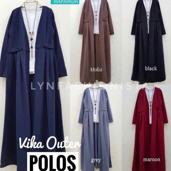 LONG CARDIGAN WANITA LENGAN PANJANG/ VIKA OUTER/BLEZER GAMIS TEBAL Terlaris