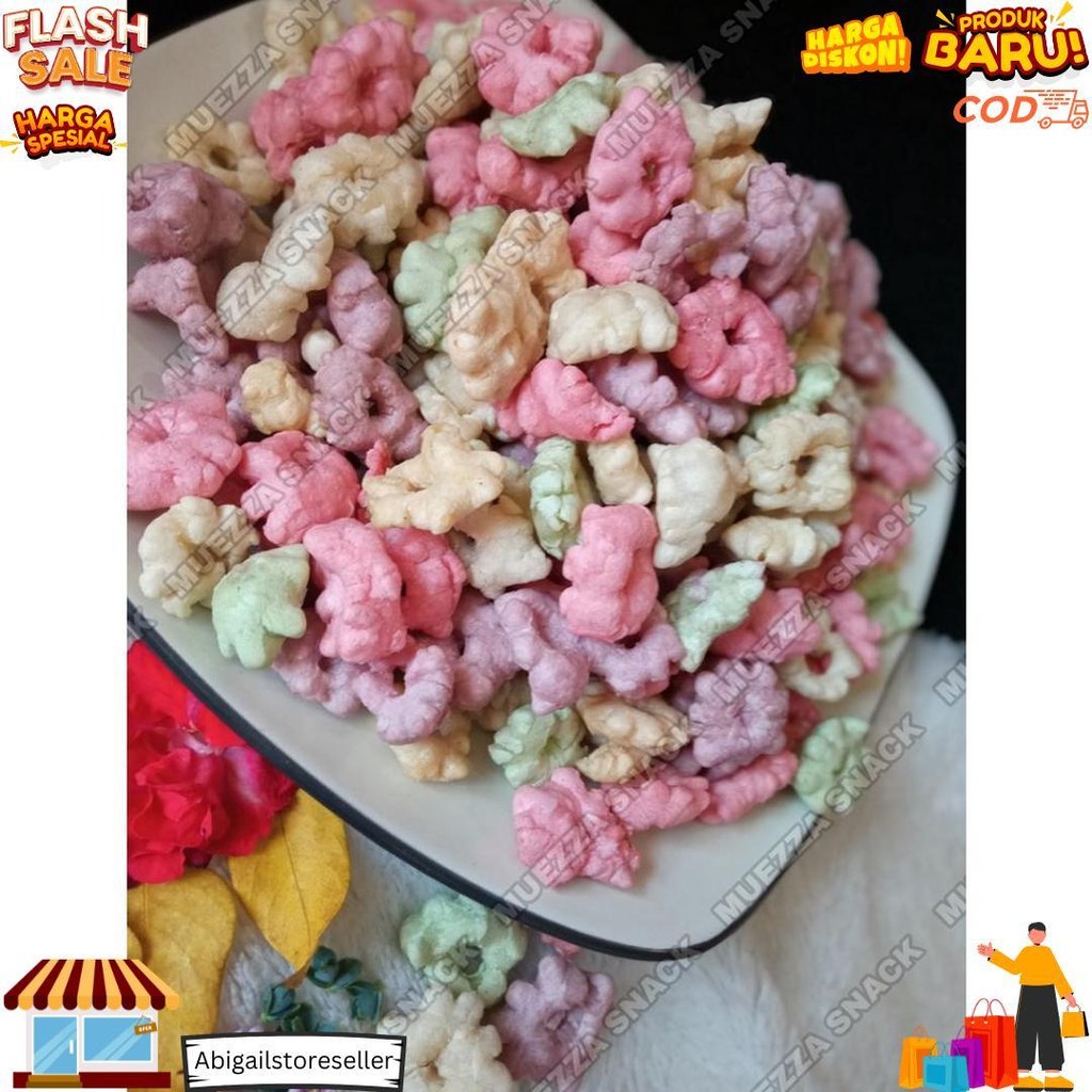 

Cemilan Bunga Sakura / Cin Cin Rainbow Isi 1 Kg Termurah Cemilan Ringan/Makanan Kiloan D Termurah