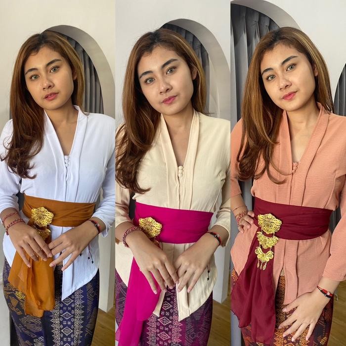 Set Kebaya Bali Jadi Airflow Kartini Hijab Tangan Panjang (Kebaya Kerja Tidak Nerawang) Atasan Baju