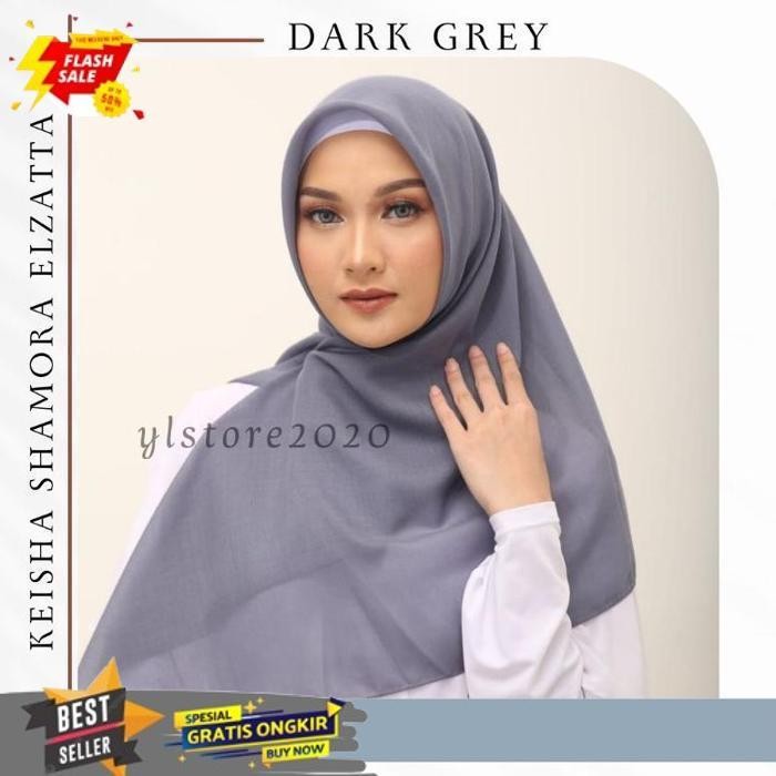FLASH SALE HIJAB SEGI EMPAT WARNA PINK SALEM KHAKI SCARF POLOS ELZATTA