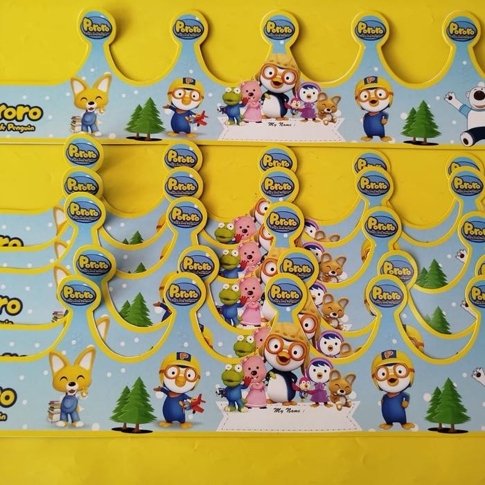 Mahkota Ulang Tahun Pororo Isi 10 / Topi Pesta Pororo