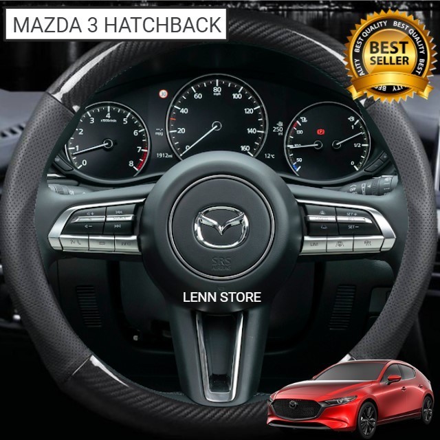 Cover Sarung Stir Carbon Mazda 3 Hatchback 2020 2021 2022 2023 2024