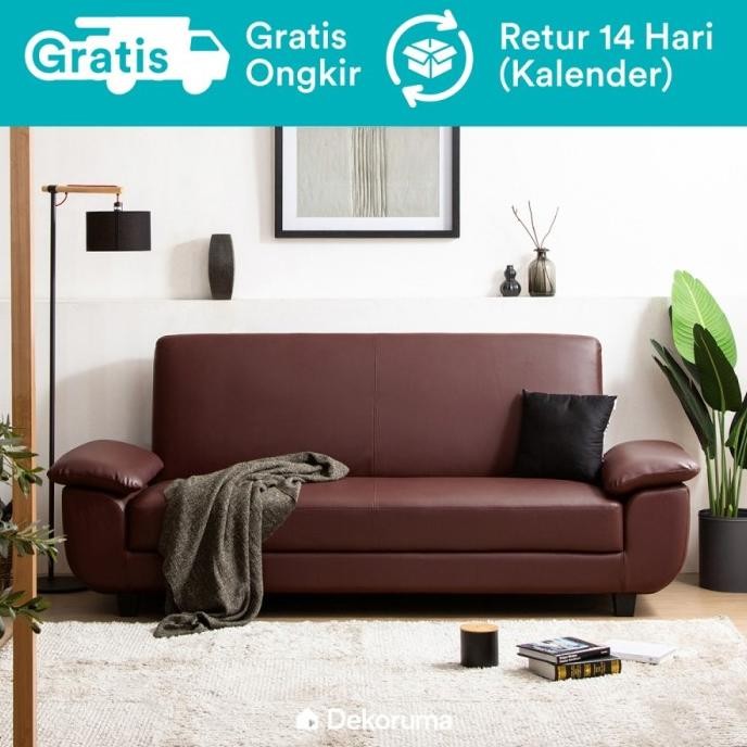 Dekoruma Hato Sofa Bed Minimalis Kulit | Sofabed Lipat