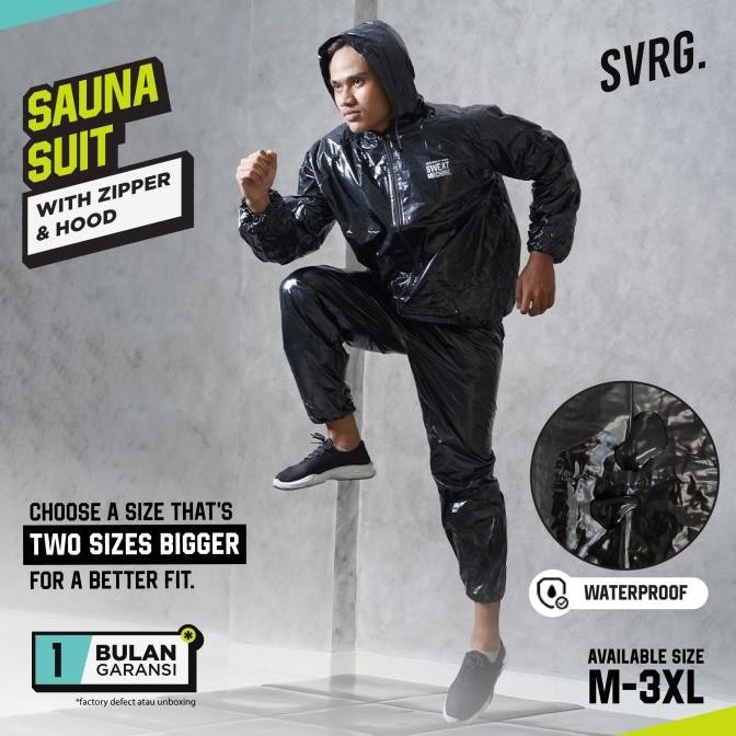 Svrg Sauna Suit | Setelan Jaket Olahraga Sport Unisex Pria Wanita Original Dan Terpercaya