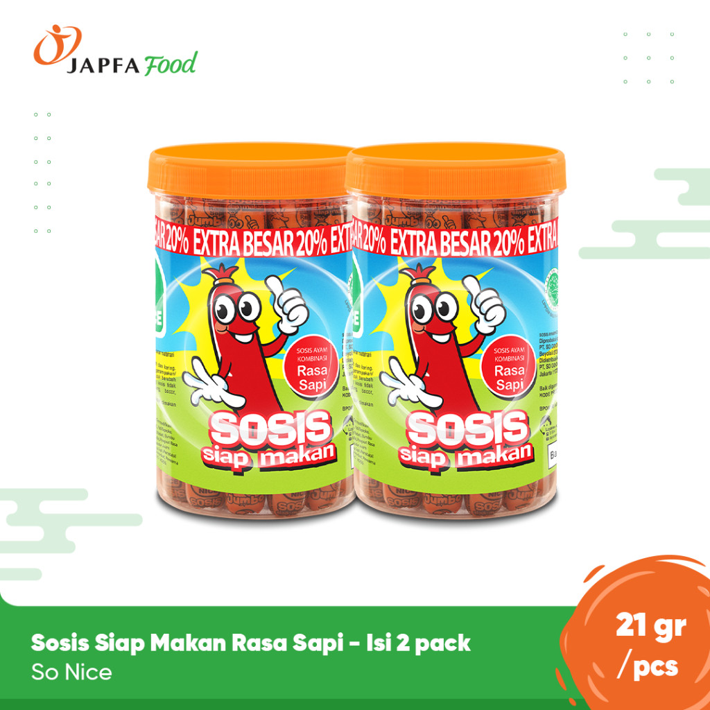 

So Nice Sosis Siap Makan Rasa Sapi 24 Pcs x 21 gr - Isi 2 pack