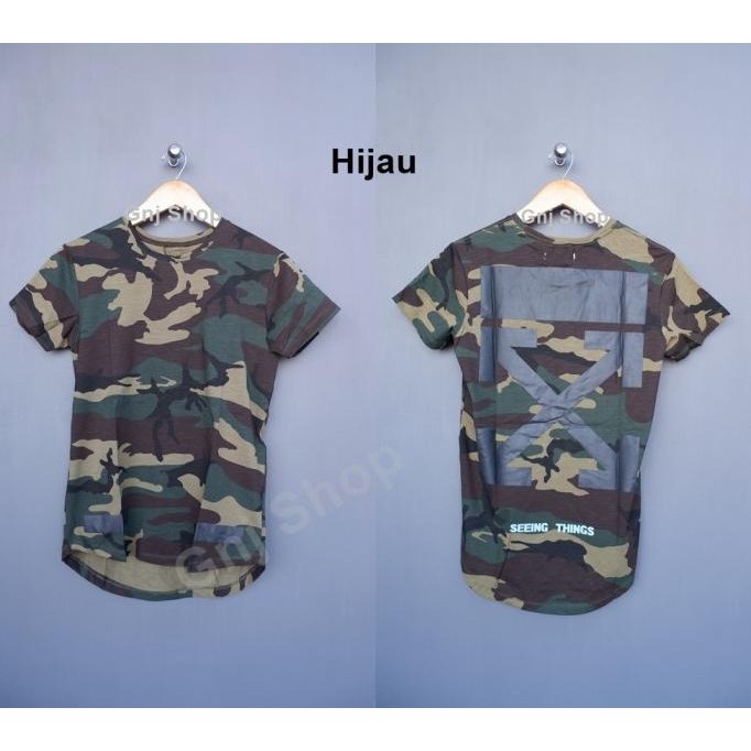 kaos Oblong / T-Shirt Off White Army Import UNISEX Terlaris