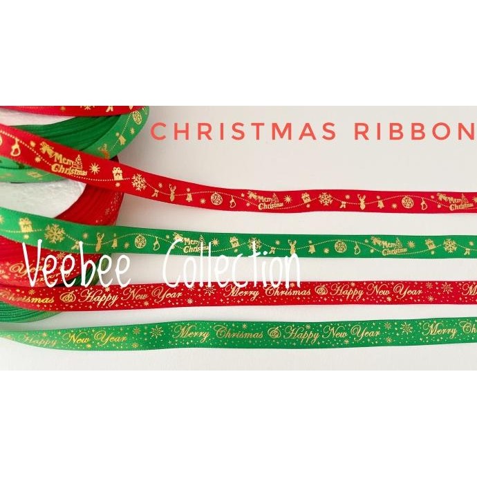 

Kualitas terbaik] Pita natal kain rol 1cm / christmas ribbon/ pita bingkisan hampers