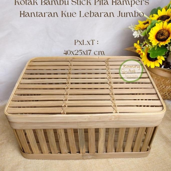 <<<<<] Kotak Bambu Stick Pita Hampers Hantaran Kue Lebaran Jumbo