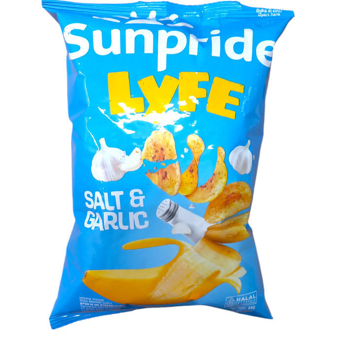 

LIMITED EDITION Sunpride Lyfe Salt & Garlic Keripik Pisang 55gr