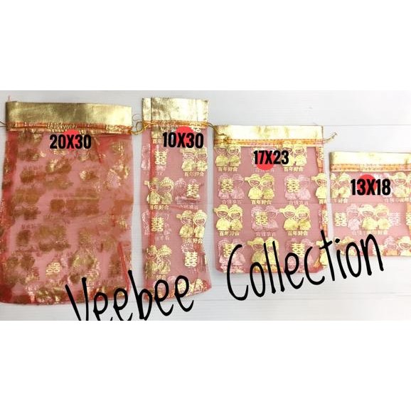

Produk Terbaik] Kantong tile shuangxi emas 13x18/kantong sovenir kawinan/kantong tile