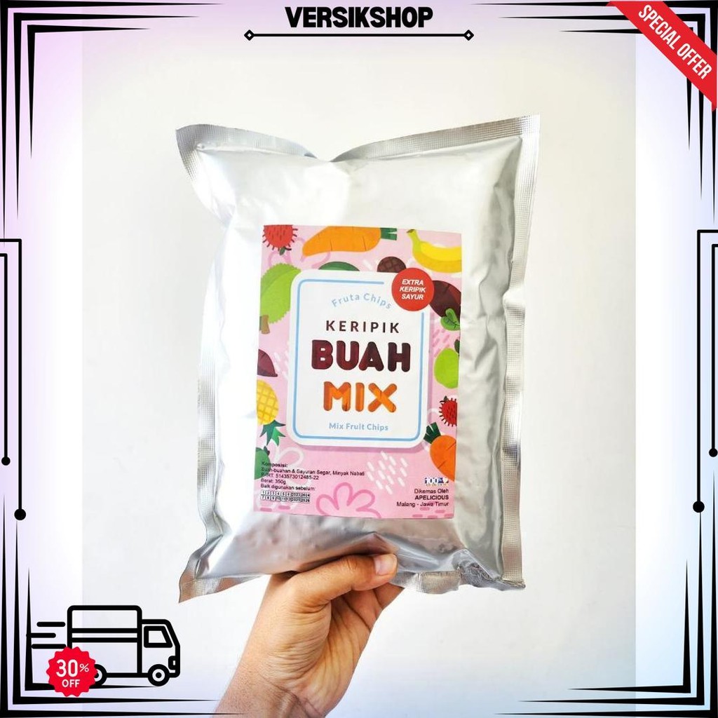 

Apelicious Keripik Buah Mix 250G (Mix 6 Buah) / Keripik Buah Sayur Mix 350G Fruta Apelicious D Termurah