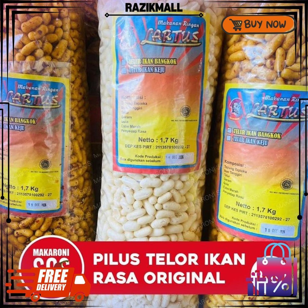 

Pilus Ikan 1Kg Telor Ikan Rasa Rujak Original Keju Snack Renyah Premium Snack Viral Pedas D Gratis Ongkir