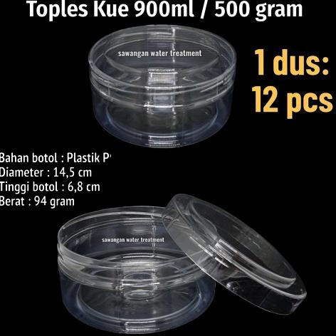 Ez23 1 Dus_Toples Mika 400,500 gram Plastik Nastar Kue Nanas Kering Lebaran Murah Isi 12 Bulat Kotak