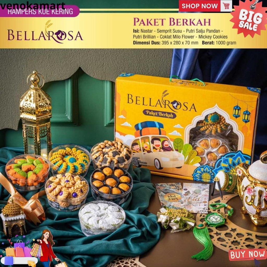 

Paket Parcel Kue Lebaran Kue Kering Bellarosa Platinum Paket Lebaran ( Berat 1Kilo ) / Paket Kue Kering Dibuat Tahun 2025 D Termurah