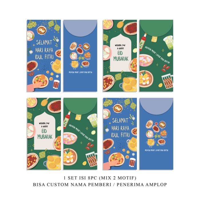 New AMPLOP LEBARAN IDUL FITRI  OPOR AYAM SET Isi 8pcs Lebaran