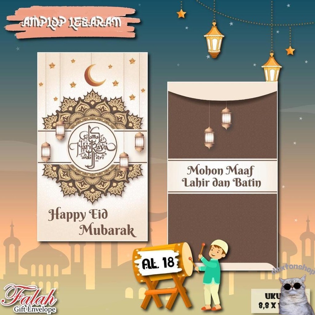 

Amplop Lebaran Falah Kode Al 18 Isi 50 Pcs / Muat Selembaran Uang Tanpa Dilipat / Amplop Cantik / Amplop Lucu / Amplop Lebaran Bisa Ecer Murah