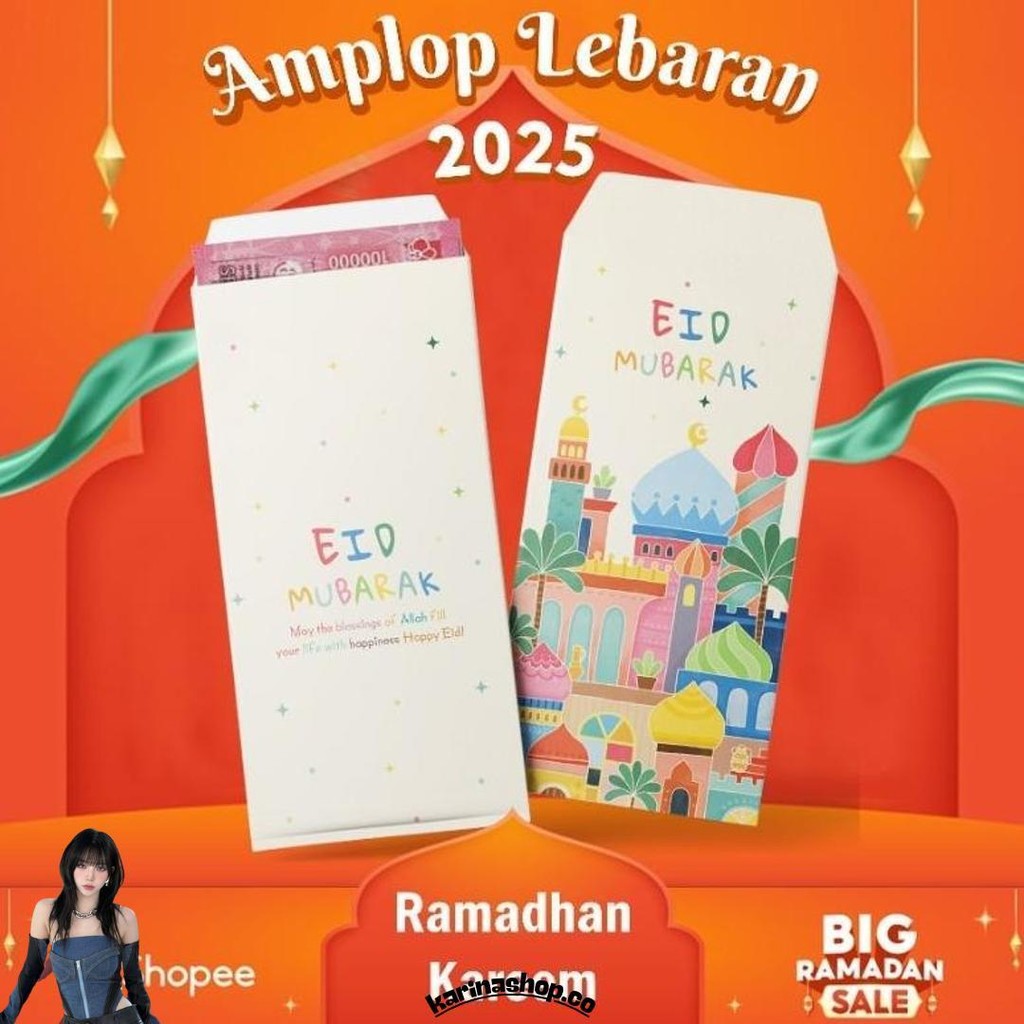 

20 Pcs Amplop Thr Lebaran Panjang/Amplop Lebaran Hari Raya Idul Fitri Aesthetic/Angpao Panjang Murah 2025 Murah